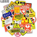 General 50 PCS Warning Stickers Danger Banning Signs Reminder Waterproof Decal Sticker to DIY Laptop Motorcycle Luggage Snowboard Car AExp