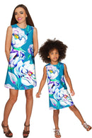 Gentle You Adele Shift Floral Mother Daughter Dress-Gentle You-18M/2-Blue/Green/Purple-JadeMoghul Inc.