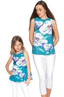 Gentle You Emily Blue Flower Cute Sleeveless Eco Top - Girls-Gentle You-18M/2-Blue/Green/Purple-JadeMoghul Inc.