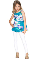 Gentle You Emily Blue Flower Cute Sleeveless Eco Top - Girls-Gentle You-18M/2-Blue/Green/Purple-JadeMoghul Inc.