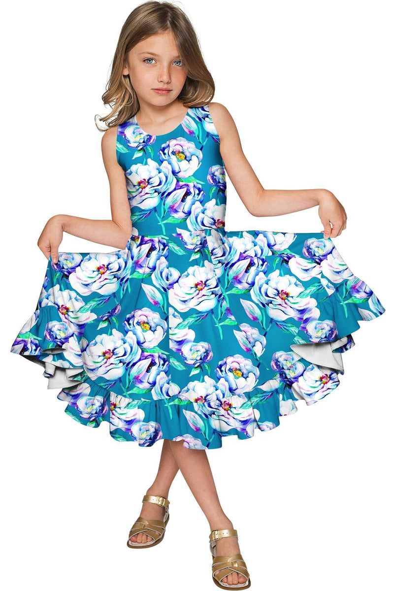 Gentle You Vizcaya Fit & Flare Midi Mommy and Me Dress-Gentle You-18M/2-Blue/Green/Purple-JadeMoghul Inc.