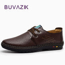 Genuine Leather Men casual shoes - Breathable Soft Driving Men's Loafers-Black-6.5-JadeMoghul Inc.