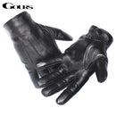 Genuine Leather Men Gloves / Real Sheepskin Leather Gloves-Black-L-JadeMoghul Inc.