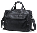 Genuine Leather Men's Briefcases for Male Business Handbags Causal Laptop Bags Messenger Bags Large Travel Bag-Lichee black-JadeMoghul Inc.