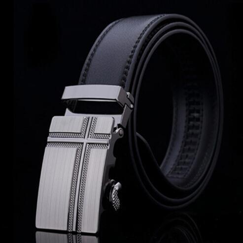 Genuine Luxury Leather Men Belt / Metal Automatic Buckle-F-110cm-JadeMoghul Inc.