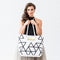Geo Prism Tote - Black on White (Pack of 1)-Personalized Gifts for Women-JadeMoghul Inc.