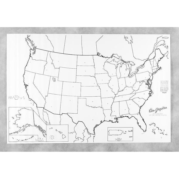 GIANT US MAP 48IN X 72IN-Arts & Crafts-JadeMoghul Inc.