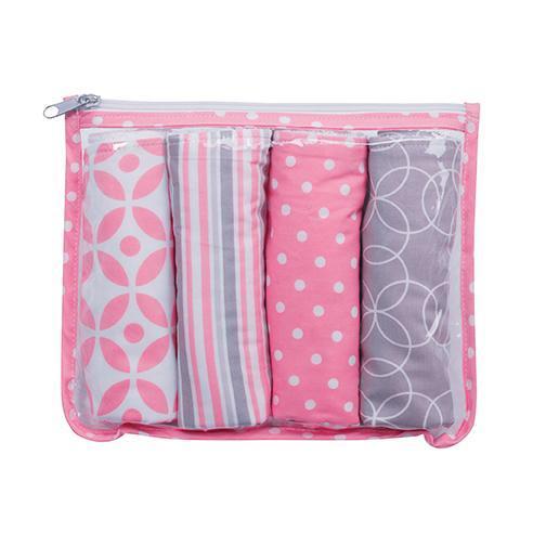 Gift Set - Lily Zipper Pouch and 4 Burp Cloths-LILY-JadeMoghul Inc.
