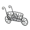 Modern Living Room Decor Black Iron Flower Cart
