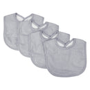 Gingham Seersucker Gray 4 Pack Bib Set-SRS-GRY-JadeMoghul Inc.