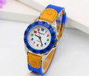 Girl Children's Gift Fabric Strap Learn Time Tutor Watch-dark blue-JadeMoghul Inc.