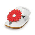 Girl PU Leather Big Flower Design Summer Sandals-Red-0-6 Months-JadeMoghul Inc.