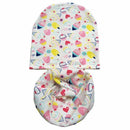 Girls 100% Cotton Printed Beanie And Scarf Set-New ice cream set-JadeMoghul Inc.