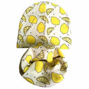 Girls 100% Cotton Printed Beanie And Scarf Set-New Lemon Set-JadeMoghul Inc.