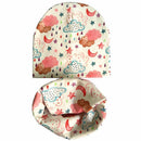 Girls 100% Cotton Printed Beanie And Scarf Set-Sky Clouds set-JadeMoghul Inc.