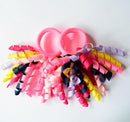 Girls 2 Pcs Candy colored Curler Hair Ties-Mix Bright Pink-JadeMoghul Inc.