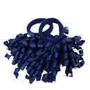 Girls 2 Pcs Candy colored Curler Hair Ties-Navy-JadeMoghul Inc.