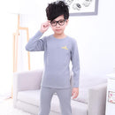 Girls 2 Piece Ribbed Cotton Thermal Underwear-Grey-3T-JadeMoghul Inc.