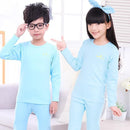 Girls 2 Piece Ribbed Cotton Thermal Underwear-Sky Blue-3T-JadeMoghul Inc.