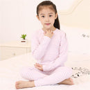 Girls 2 Piece Ribbed Cotton Thermal Underwear-White-3T-JadeMoghul Inc.