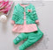 Girls 3 Piece Babydoll Dress , Tights And Polka Dot Cardigan Set-picture color 2-9M-JadeMoghul Inc.