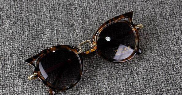 Girls Acrylic / Metal Frame Cat Eye Sunglasses With UV 400 Protection-leopard-JadeMoghul Inc.