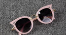 Girls Acrylic / Metal Frame Cat Eye Sunglasses With UV 400 Protection-pink-JadeMoghul Inc.