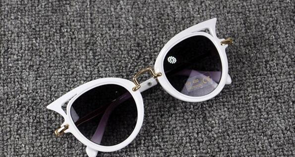 Girls Acrylic / Metal Frame Cat Eye Sunglasses With UV 400 Protection-white-JadeMoghul Inc.
