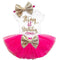Girls Beautiful First / Second Birthday Tutu Party Dress With Sequin Bow Headband-Rose 1-JadeMoghul Inc.