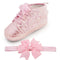 Girls Beautiful Organza Rosette Flower Shoes-Black-1-JadeMoghul Inc.