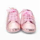 Girls Beautiful Organza Rosette Flower Shoes-Pink-1-JadeMoghul Inc.