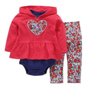Girls / Boys 3 piece Pants , bodysuit And Hoodie Set-Blue-6M-JadeMoghul Inc.