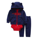 Girls / Boys 3 piece Pants , bodysuit And Hoodie Set-Purple-9M-JadeMoghul Inc.