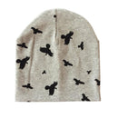 Girls / Boys All Season Cotton Printed Beanie-grey bird-JadeMoghul Inc.