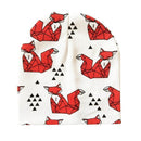 Girls / Boys All Season Cotton Printed Beanie-white fox-JadeMoghul Inc.