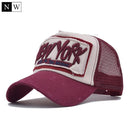 Girls / Boys Embroidered NY Baseball Cap-Wine red-JadeMoghul Inc.