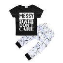 Girls/ Boys Funny Printed Quotes T shirt And Pants Set-color as picture 13-24M-JadeMoghul Inc.