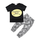 Girls/ Boys Funny Printed Quotes T shirt And Pants Set-color as picture 15-24M-JadeMoghul Inc.