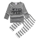 Girls/ Boys Funny Printed Quotes T shirt And Pants Set-color as picture 2-24M-JadeMoghul Inc.