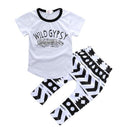 Girls/ Boys Funny Printed Quotes T shirt And Pants Set-color as picture 8-24M-JadeMoghul Inc.