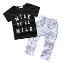 Girls/ Boys Funny Printed Quotes T shirt And Pants Set-color as picture 9-24M-JadeMoghul Inc.