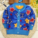 Girls/ Boys Long Sleeved Soft Winter Cardigan-blue star-9M-JadeMoghul Inc.