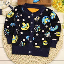 Girls/ Boys Long Sleeved Soft Winter Cardigan-navy mushroom-9M-JadeMoghul Inc.