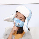 Girls / Boys Winter Windproof Thick Warm Winter Snow Face Mask Hat-light blue-JadeMoghul Inc.