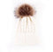 Girls Cable Knit Warm Winter Hat With Large Fur Ball Decor-White-JadeMoghul Inc.