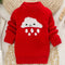 Girls Clouds Print Pull Over Sweater-Red-3T-JadeMoghul Inc.