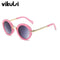 Girls Cool Round Shaped Acrylic Frame Sunglasses-A765 pink-JadeMoghul Inc.
