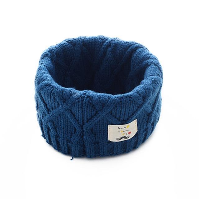 Girls Cute Warm Cable Knit Winter Snood Scarf In Solid Colors-blue-JadeMoghul Inc.