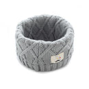 Girls Cute Warm Cable Knit Winter Snood Scarf In Solid Colors-Grey-JadeMoghul Inc.