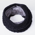 Girls Cute Warm Fur Winter Snood Scarf In Solid Colors-Black-JadeMoghul Inc.